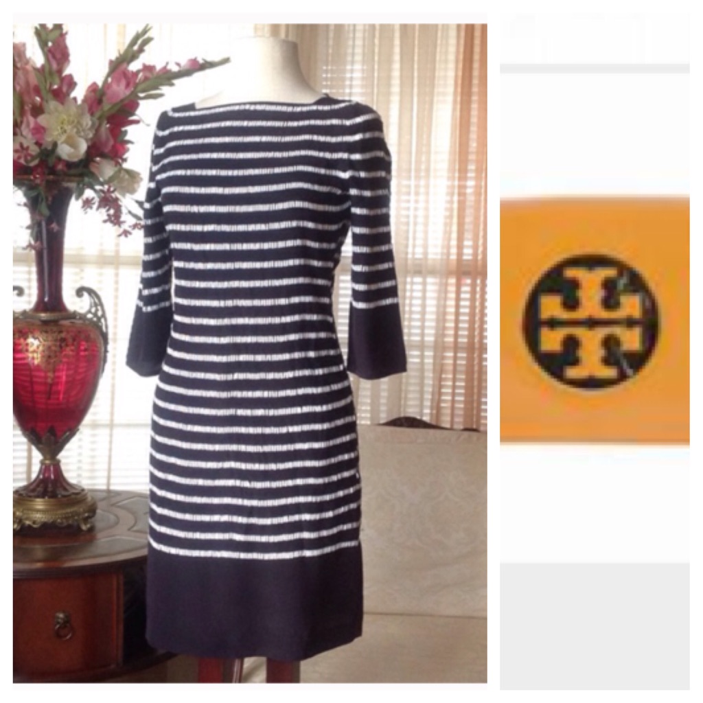Tory Burch Striped Black Sequin Dress